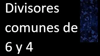 Divisores comunes de 6 y 4 . simultaneamente dividan a