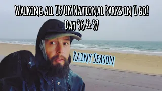 Day56-57: * WILD CAMPING IN BOURNEMOUTH. PONCHO'S OUT! * Walking all 15 UK National Parks in 1 go!