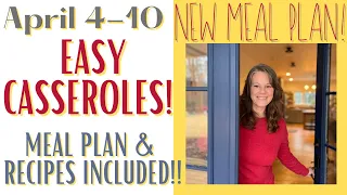 Home Made Simple Meal Plan for April 3-9! EASY CASSEROLE MEALS! #mealplan #cooking #budgetmeals