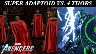 OMEGA LEVEL THREAT SUPER ADAPTOID VS. 4 THORS (Marvel's Avengers)