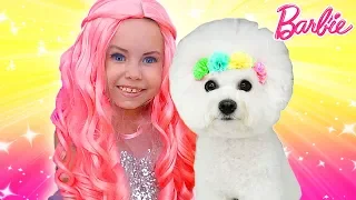 Alice as a Barbie Doll Plays with Puppy in her favorite toys | Compilation by kids smile tv