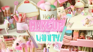 WHATS ON MY MAKEUP VANITY? ll HOW I STYLE AND DECOR🌈💕-SLMissGlam🌈💕