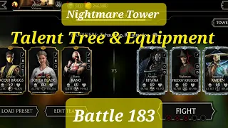 Mk Mobile Nightmare Tower Battle 183 with Gold Team | Talent Tree & Equipment #nightmaretower