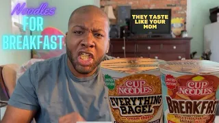Are noodles a breakfast food? | Everything Bagel and Breakfast cup noodles taste test