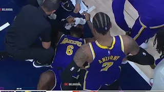 LeBron James Gets Cut Above His Eye After Domantas Sabonis Accidentally Elbowed His Face !
