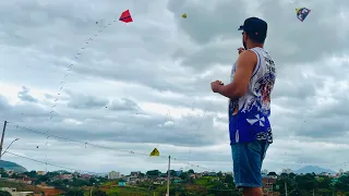 Pipa Francesinha da faixa preta mastigou a linha da pipa preta no festival da leste oeste