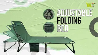 Folding Recliner Chair Adjustable Camping Bed Single for Sleeping for  Indoor, Outdoor Travelling