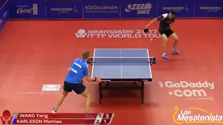 Table Tennis - Attack (Mattias KARLSSON - SWE) Vs Defense (WANG YANG - SVK) LXXVIV !