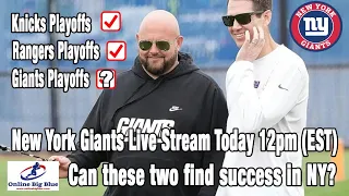 New York Giants Live Stream 12pm (EST) TODAY. Rangers & Knicks found playoff Success can the Giants