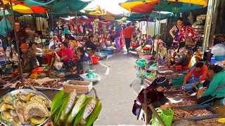 Cambodian Routine Fresh Market Food Compilation  - Best Cambodian Market Food Tour In The City