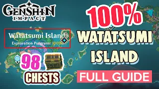 How to: Watatsumi Island 100% FULL Exploration ⭐  ALL CHESTS GUIDE 【 Genshin Impact 】