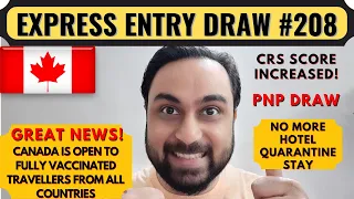 Express Entry Draw #208 For Canada PR | Canada PNP Draw | Dream Canada