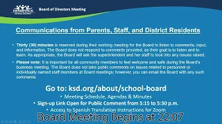School Board Meeting - Aug. 24, 2022