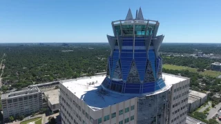 Phantom 4 Fly by building rooftop.