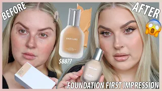 HAUS LABS TRICLONE FOUNDATION first impression ⏰ application & wear test (12hr)