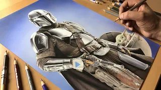 Drawing The Mandalorian & Grogu Time-Lapse + Real-Time | ARTOLOGY