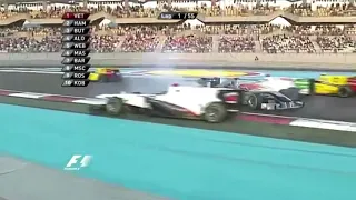 Michael Schumacher and Vitantonio Liuzzi crash Abu Dhabi GP 2010