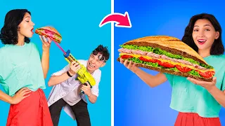 Bromas locas y divertidas para amigos y familiares / Hice panqueques gigantes / sándwich gigante