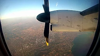 Olympic Q400 Approach and Landing in Athens - El. Venizelos, rnw 03L - GoPro Engine View