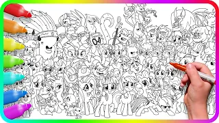 BIGGEST Coloring Pages MY LITTLE PONY. How to color My Little Pony. Easy Drawing Tutorial Art. MLP