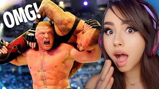 Girl Watches WWE Stiffest Moments REACTION!!!