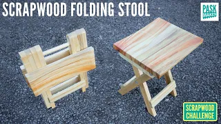 Making a Folding Stool - (Day3) 7 Scrapwood Challenges in 7 Days - ep45