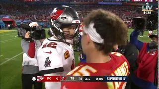 Tom Brady and Patrick Mahomes Exchanging Words after Super Bowl 55