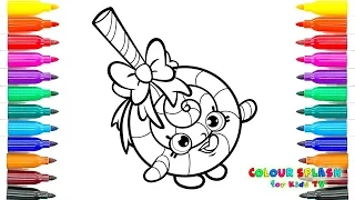 SHOPKINS Coloring Pages - LOLLI POPPINS - Crayola Coloring Book - Color With Me - SPEED COLORING