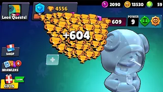 SILVER LEON NONSTOP to 600 TROPHIES! Brawl Stars