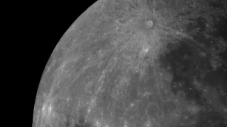 Live view of the moon with a Meade 90mm f8.8 refractor telescope.