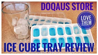 REVIEW DOQAUS Ice Cube Trays Silicone Flexible with Lid  I LOVE THEM!