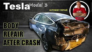 Tesla Model 3. The body repair. Ремонт кузова.