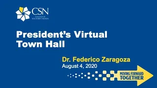 Faculty & Staff Virtual Town Hall August 4, 2020