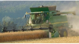 sklizeň řepky - 2x John Deere T660 + 625R, John Deere 8270R,8210 *HD*