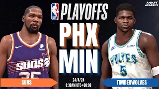 NBA PLAYOFFS GAME 2: SUNS ( 6 ) vs TIMBERWOLVES ( 3 ) | NBA 2K24 ULTRA REALISTIC GRAPHICS | K4RL 2K