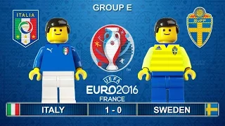 Euro 2016 - Italy vs Sweden 1-0 Lego Football Goals and Highlights ( Italia - Svezia )