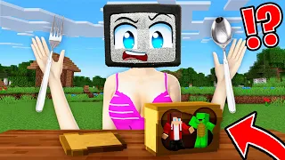 JJ and Mikey Pranked TV WOMAN as FOOD in Minecraft - Maizen