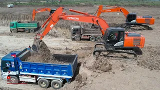 Great Jobs Operator Excavator Hitachi Zaxis 350H 200 Digging Loading Dump truck