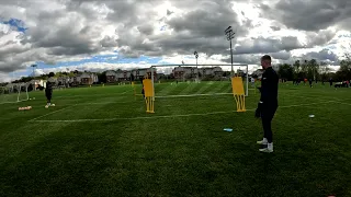 Syracuse University Men's Goalkeeper Training - Cutback Balls and Shots Inside 18 - 10-13-2023