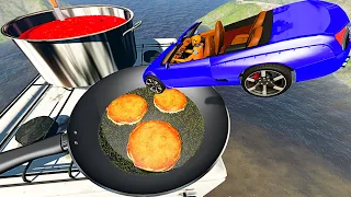 BeamNG.drive - High Speed Jumps into Pancakes + Strawberry Jam