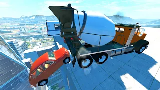 BeamNG Drive! Building rooftop Drop the Car Truck Test Crash |1