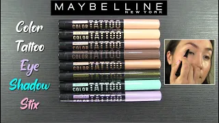 Maybelline Color Tattoo Eye Shadow Stix // SWATCHES & REVIEW