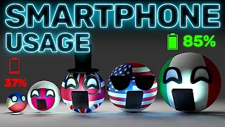 COUNTRIES SCALED BY PHONE USAGE | Countryballs Animation