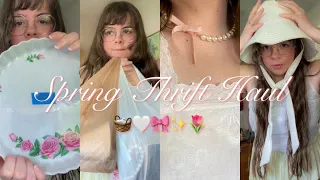 🌷 Spring Thrift Haul 🎀 | cottagecore, coquette, floral, vintage