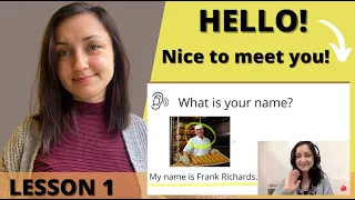 English Lesson 1 - Level A1 - Hello! Nice to meet you. || Follow Along Lesson