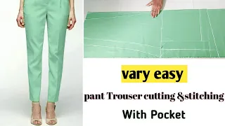 Very Easy Pant Trouser Cutting and Stitching/Pant trouser Cutting Step By Step For Beginners