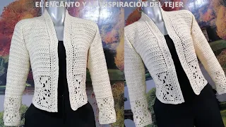 ELEGANTE Y DULCE BOLERO A CROCHET UTAMU