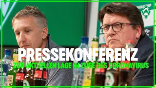 Pressekonferenz zu den aktuellen Entwicklungen im Zuge des Coronavirus | SV Werder Bremen