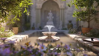 Palace Secret Courtyard - Gentle Fountain with Quiet Birdsong