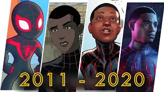 Miles Morales Spider Man Evolution in Cartoons, Games & Movies